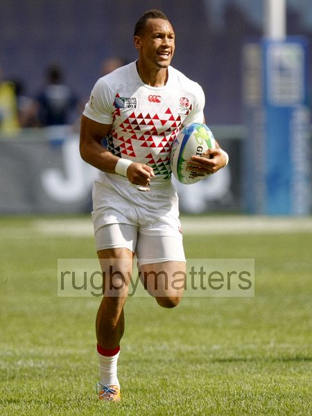 Dan Norton in action in Englands Pool match against Portugal. IRB RWC 7s at Luzhniki Stadium, Moscow, 28th June 2013