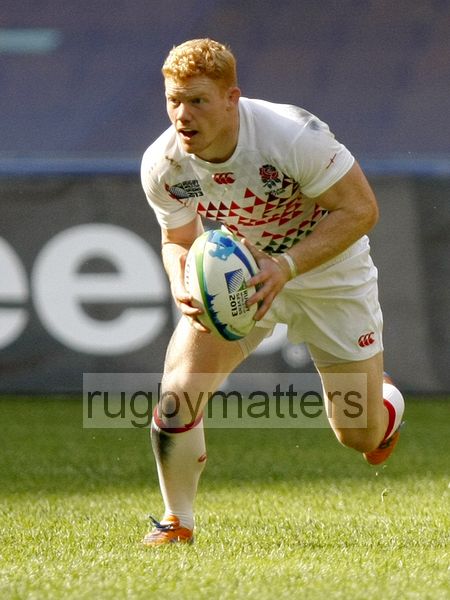 John Brake in action in Englands Pool match against Portugal. IRB RWC 7s at Luzhniki Stadium, Moscow, 28th June 2013