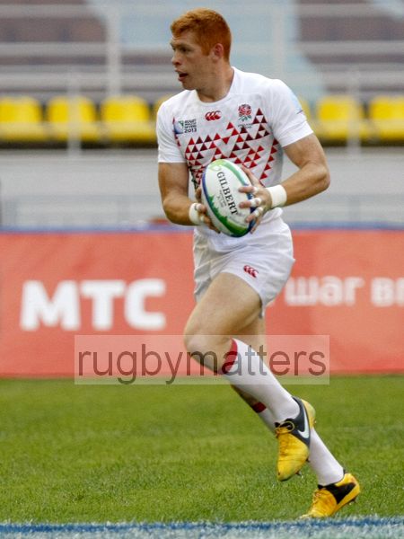 James Rodwell in action in Englands Pool match against Portugal. IRB RWC 7s at Luzhniki Stadium, Moscow, 28th June 2013