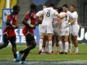 England get ready to face Kenya in the Cup Semi-Final. IRB RWC 7s at Luzhniki Stadium, Moscow, 30th June 2013
