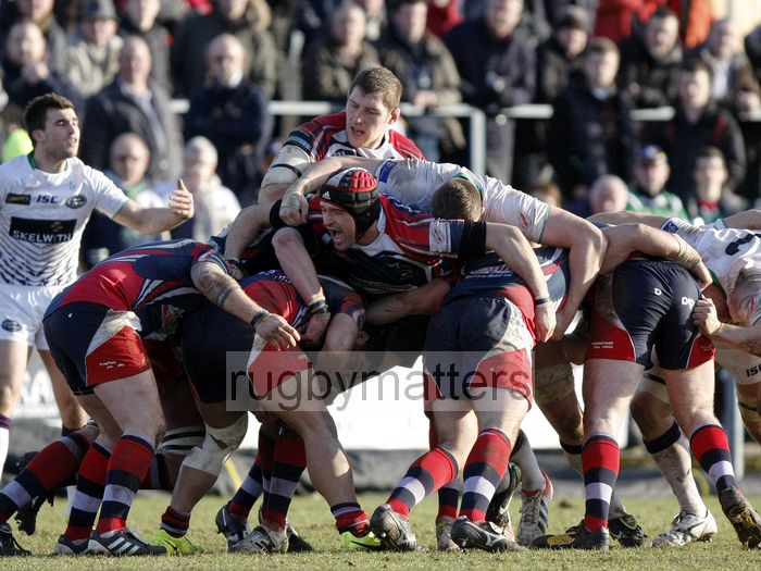 Will Hafu carries the ball in a maul. Doncaster Knights v Leeds Carnegie at Castle Park, Doncaster on 16th January 2013, KO 1430. RFU Championship - Stage 1.