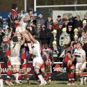 Mike Myerscough passes the ball from a lineout. Doncaster Knights v Leeds Carnegie at Castle Park, Doncaster on 16th January 2013, KO 1430. RFU Championship - Stage 1.