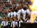 Fiji during the anthems. Barbarians v Fiji at Twickenham Stadium, Twickenham, London, England on 30th November 2013 ko 1430