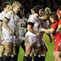 Sophie Hemming at a scrum. England Women v Wales Women at Twickenham Stoop, Twickenham, England on 7th March 2014 ko 1930