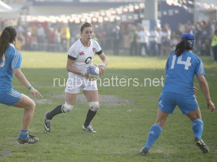 Natasha Brennan in action. Italy Women v England Women at Stadio Giulio e Silvio Pagani, Rovato, Italy on 16th March 2014 ko 1500
