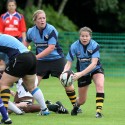 Tina Lee in action. Nomads v South Africa, The Lensbury, Broom Road, Teddington, Middlesex, England, on 28th June 2014, ko 2pm.