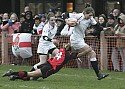 Emily Scarratt of England n the charge