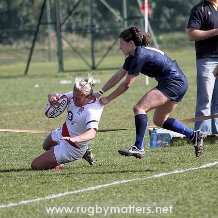 Amy Turner breakaway try for England after a period of French pressure