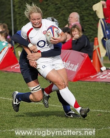 Fran Matthews in action for England against France