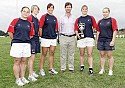 Mark Lancaster MP: Pictured with key members of England's Nations Cup winning Squad: L-R: Emma Layland, Charlotte Barras, Natalie Binstead, Catherine Spencer (Captain), Rosemarie Crowley