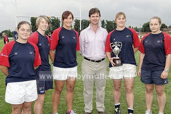 Mark Lancaster MP: Pictured with key members of England's Nations Cup winning Squad: L-R: Emma Layland, Charlotte Barras, Natalie Binstead, Catherine Spencer (Captain), Rosemarie Crowley