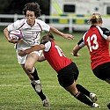 Esher RC 29/08/08: England winger, Kat Merchant in action for England against Canada
