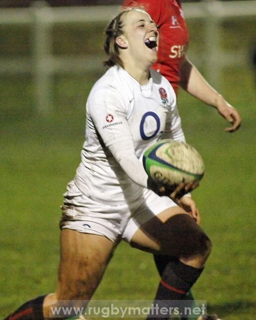 Kay McLean celebrates her First England Try