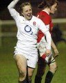 England W v Wales; Kay McLean celebrates her First England Try