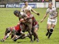 Maggie Alphonsi held upby the Welsh defence