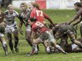 Amy Day passes from the  base of the scrum
