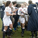Emily Scott leaves the field post-match. England Women v Italy Women at Esher RFC, Moseley Road, Hersham, Surrey on 9th March 2013, KO 1300.