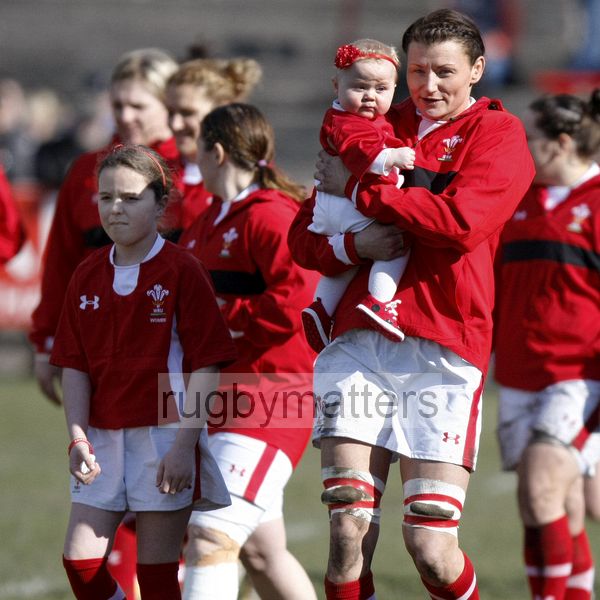 Captain Rachel Taylor leads her team out onto the pitch with some little helpers. Wales Women v England Women at Talbot Athletic Ground, Manor Street, Port Talbot, West Glamorgan, Wales on 17th March 2013 KO 1430