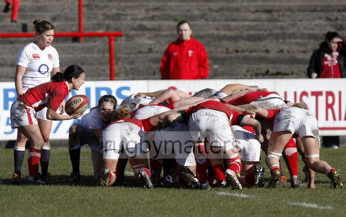 Amy Day ready to put the ball into a scrum. Wales Women v England Women at Talbot Athletic Ground, Manor Street, Port Talbot, West Glamorgan, Wales on 17th March 2013 KO 1430