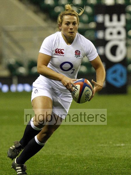 Victoria Fleetwood in action. England v New Zealand in Autumn International Series at Twickenham, England on 1st December 2012.