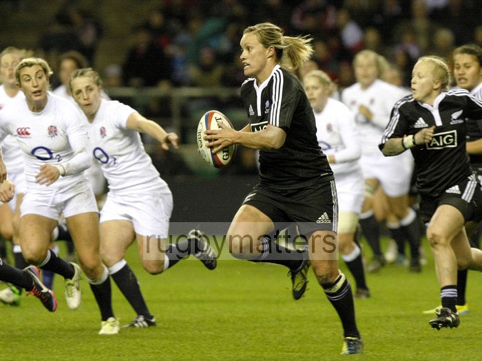 Claire Richardson in action. England v New Zealand in Autumn International Series at Twickenham, England on 1st December 2012.