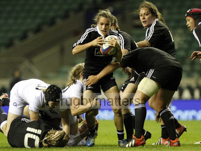 Selica Winiata in action. England v New Zealand in Autumn International Series at Twickenham, England on 1st December 2012.