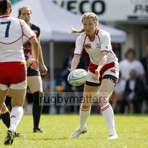 Anna Prib in action for Russia. FIRA-AER Womens Grand Prix 7s at Stadium Municipal,  Brive, 2nd June 2013.