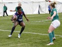 Victoria Folayan in action for USA. Womens International Invitational tournament at the Marriott London Sevens. At Cardinal Vaughan and Twickenham Stadium, Whitton Road, Twickenham. On 11th May 2013.