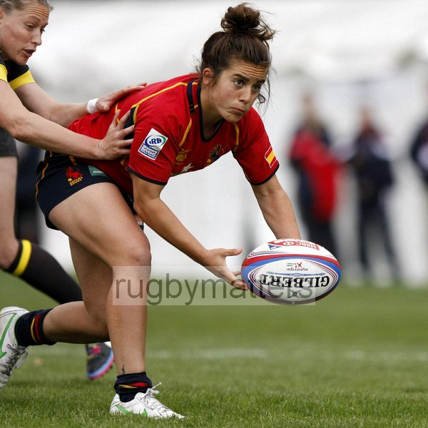 Patricia Garcia in action for Spain. Womens International Invitational tournament at the Marriott London Sevens. At Cardinal Vaughan and Twickenham Stadium, Whitton Road, Twickenham. On 11th May 2013.