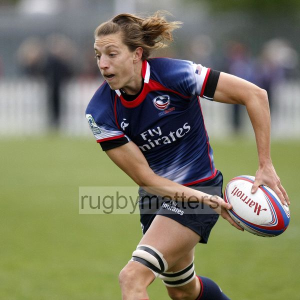 Christy Ringgenberg in action for USA. Womens International Invitational tournament at the Marriott London Sevens. At Cardinal Vaughan and Twickenham Stadium, Whitton Road, Twickenham. On 11th May 2013.