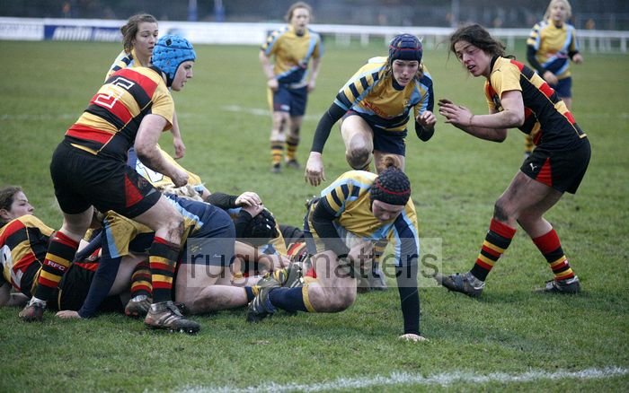 Laura Keates as she scores a try. Richmond v Worcester, 13th January 2013, The Athletic Ground, Twickenham Road, London.