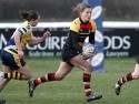 Abi Chamberlain in action. Richmond v Worcester, 13th January 2013, The Athletic Ground, Twickenham Road, London.