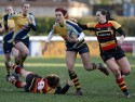 Jo Watmore in action. Richmond v Worcester, 13th January 2013, The Athletic Ground, Twickenham Road, London.