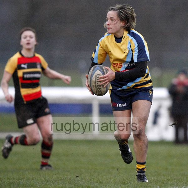 Sarah Guest in action. Richmond v Worcester, 13th January 2013, The Athletic Ground, Twickenham Road, London.