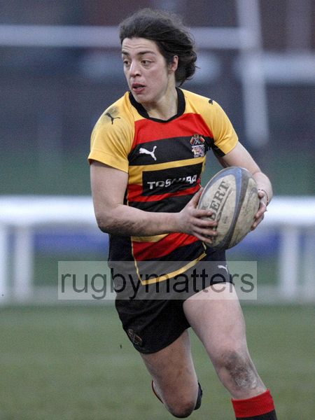 Rowena Burnfield in action. Richmond v Worcester, 13th January 2013, The Athletic Ground, Twickenham Road, London.