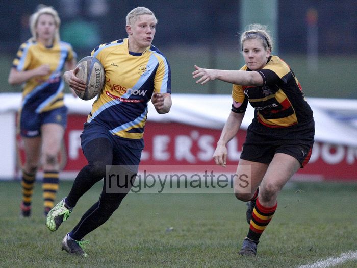 Heather Fisher in action. Richmond v Worcester, 13th January 2013, The Athletic Ground, Twickenham Road, London.