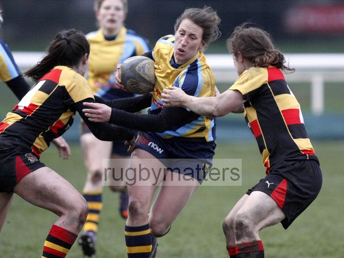Kat Merchant in action. Richmond v Worcester, 13th January 2013, The Athletic Ground, Twickenham Road, London.