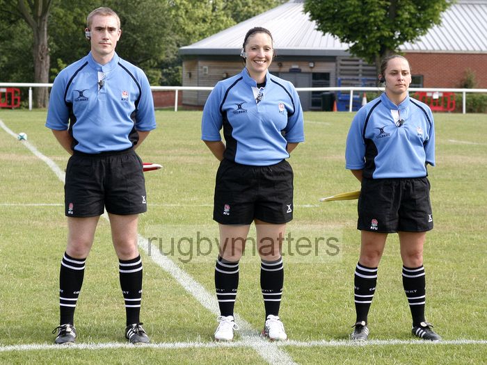 The match officials during the Anthems. Canada v South Africa in the U20's Nations Cup, Trent College, Derby Road, Long Eaton, Nottingham, 17th July 2013, kick off 1700.