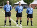 The match officials during the Anthems. Canada v South Africa in the U20's Nations Cup, Trent College, Derby Road, Long Eaton, Nottingham, 17th July 2013, kick off 1700.