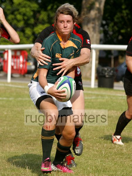 Tayla Kingsey in action. Canada v South Africa in the U20's Nations Cup, Trent College, Derby Road, Long Eaton, Nottingham, 17th July 2013, kick off 1700.