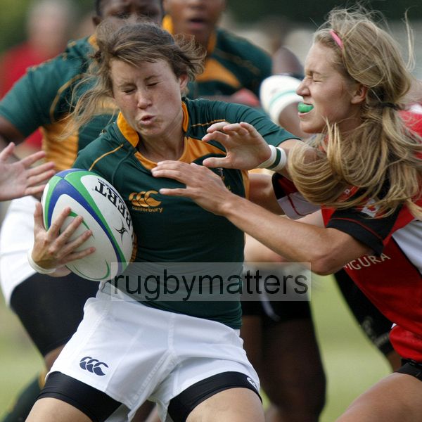 Kirsten Conrad in action. Canada v South Africa in the U20's Nations Cup, Trent College, Derby Road, Long Eaton, Nottingham, 17th July 2013, kick off 1700.