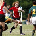 Paige Farries in action. Canada v South Africa in the U20's Nations Cup, Trent College, Derby Road, Long Eaton, Nottingham, 17th July 2013, kick off 1700.