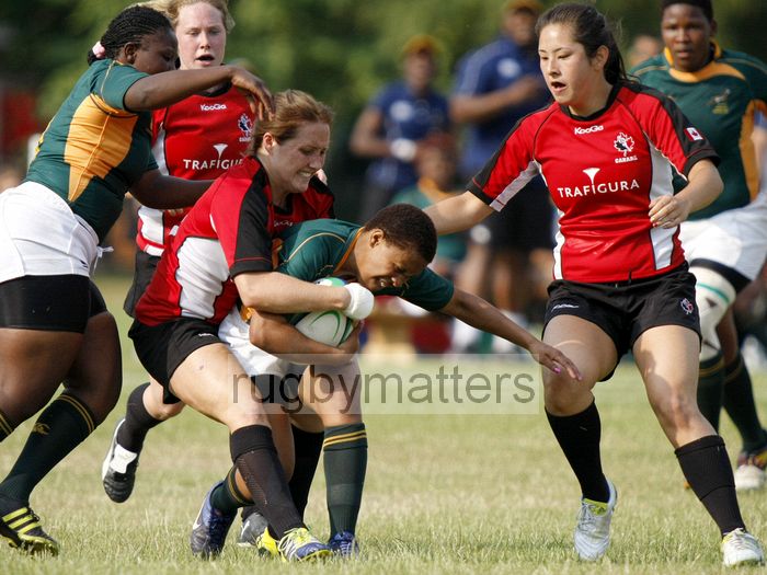 Zimkitha Tsilana in action. Canada v South Africa in the U20's Nations Cup, Trent College, Derby Road, Long Eaton, Nottingham, 17th July 2013, kick off 1700.