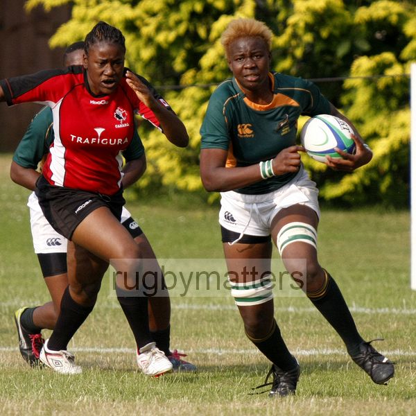 Rights Mkhari in action. Canada v South Africa in the U20's Nations Cup, Trent College, Derby Road, Long Eaton, Nottingham, 17th July 2013, kick off 1700.