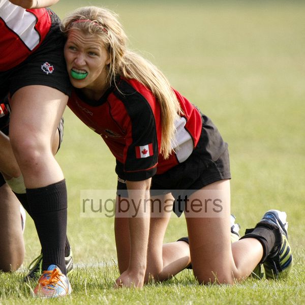 Sara Svoboda at a scrum. Canada v South Africa in the U20's Nations Cup, Trent College, Derby Road, Long Eaton, Nottingham, 17th July 2013, kick off 1700.