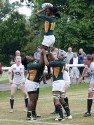 Sibonelo Lestela catches the ball in a lineout. England v South Africa in the U20's Nations Cup 3rd/4th place, Trent College, Derby Road, Long Eaton, Nottingham, 21st July 2013, kick off 1400.