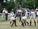Sibonelo Lestela passes from a lineout. England v South Africa in the U20's Nations Cup 3rd/4th place, Trent College, Derby Road, Long Eaton, Nottingham, 21st July 2013, kick off 1400.