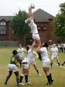 Courtney Gill takes the ball from a lineout. England v South Africa in the U20's Nations Cup 3rd/4th place, Trent College, Derby Road, Long Eaton, Nottingham, 21st July 2013, kick off 1400.