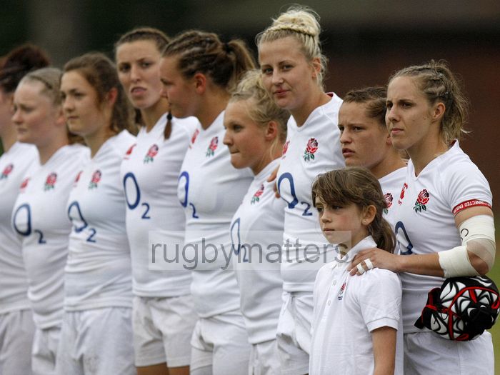 England during the anthem. England v South Africa in the U20's Nations Cup 3rd/4th place, Trent College, Derby Road, Long Eaton, Nottingham, 21st July 2013, kick off 1400.