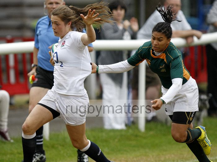 Sophie Lee in action. England v South Africa in the U20's Nations Cup 3rd/4th place, Trent College, Derby Road, Long Eaton, Nottingham, 21st July 2013, kick off 1400.